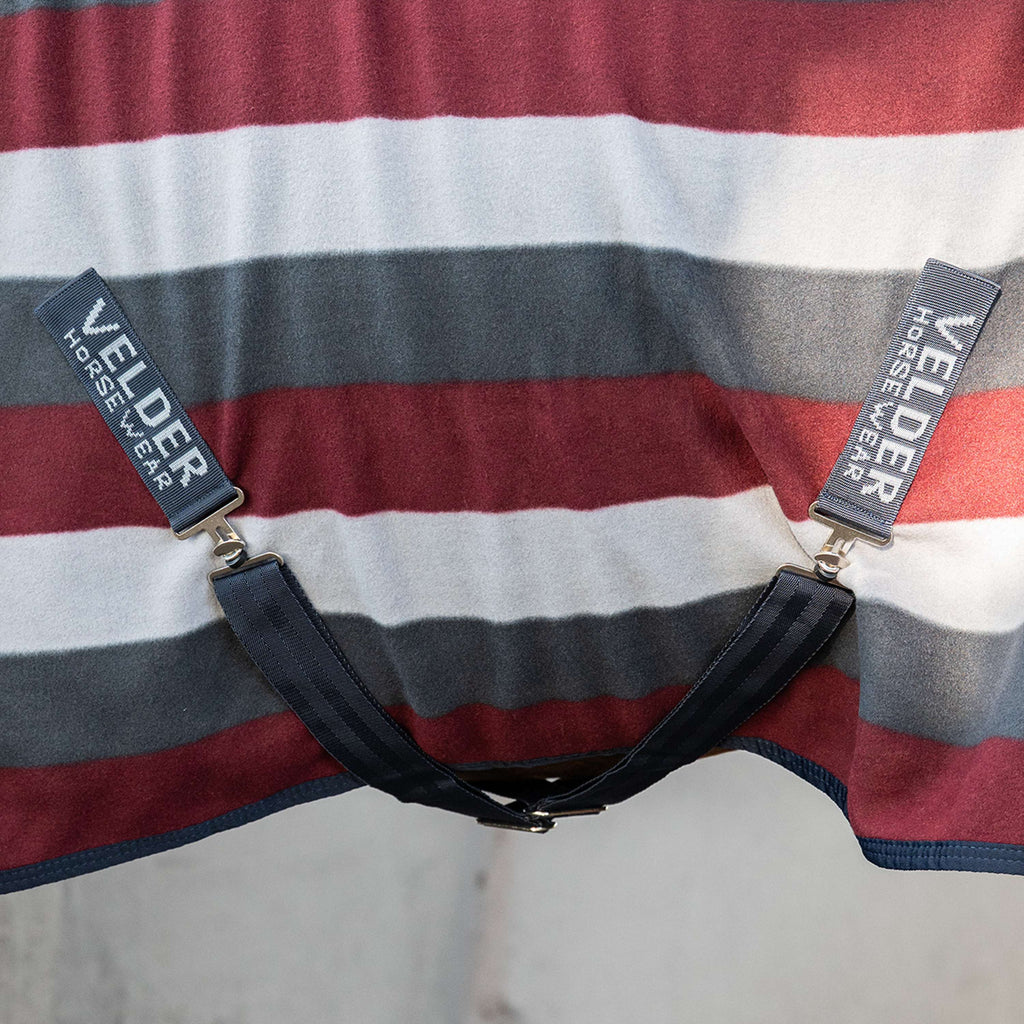 Velder Horsewear Essentials Fleecedecke Polar Stripes Grau/Bordeaux