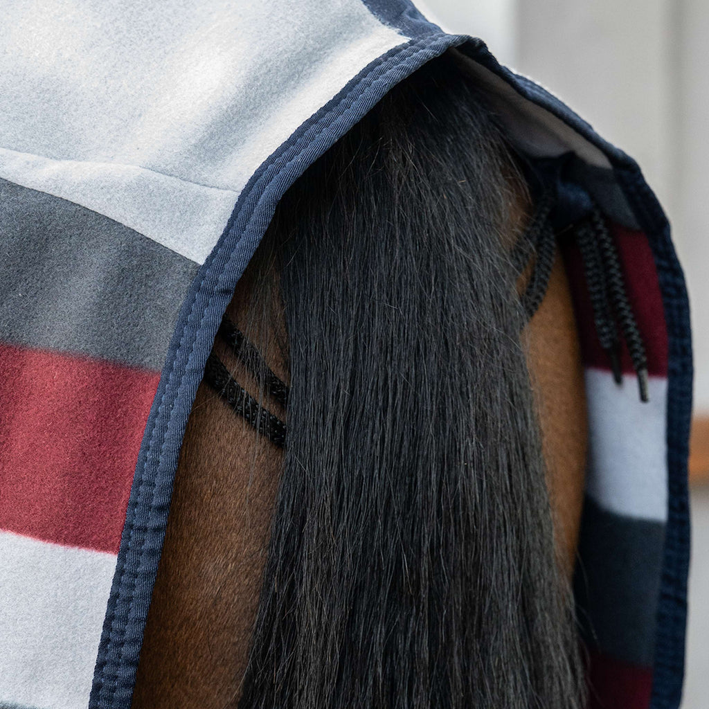 Velder Horsewear Essentials Fleecedecke Polar Stripes Grau/Bordeaux
