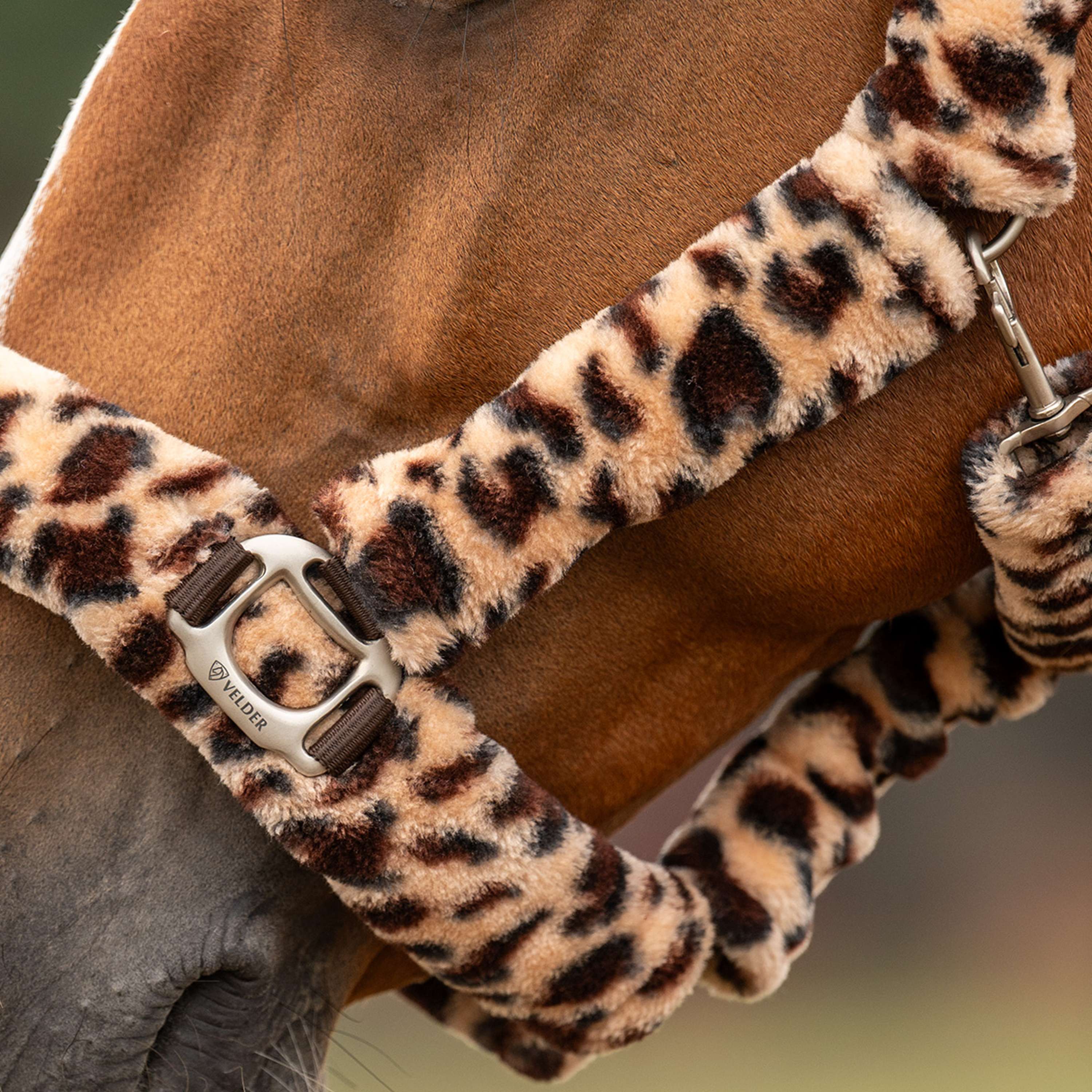 Velder Horsewear Premium Halfter Comfort Fur Snow Leopard Braun