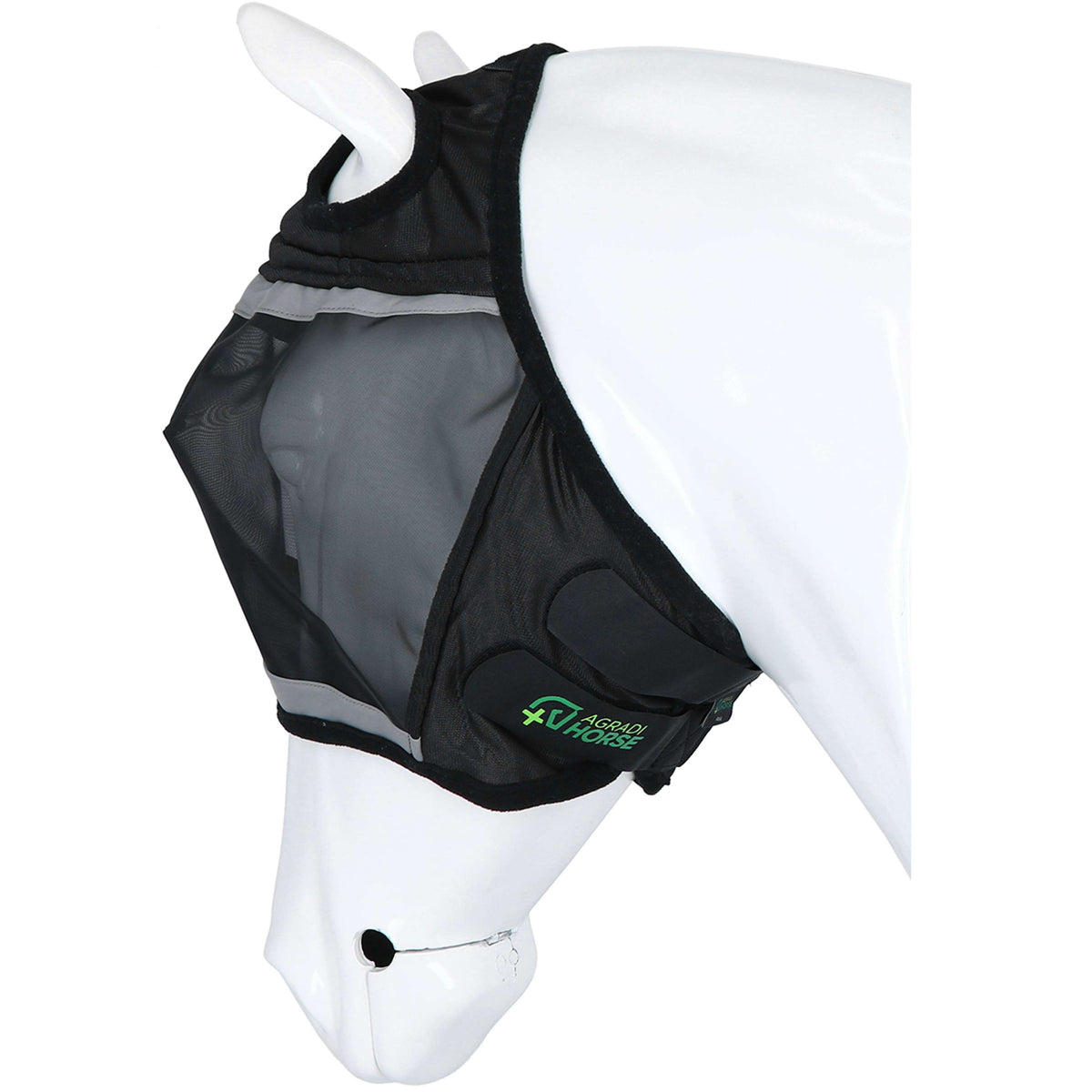 Agradi Horse Fliegenmaske Fine Mesh mit Ohrausschnitt Schwarz