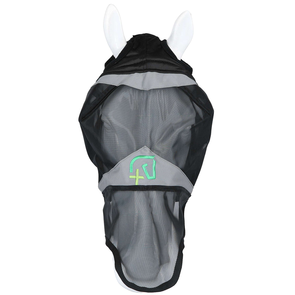 Agradi Horse Fliegenmaske Fine Mesh mit Ohrausschnitt und Nase Schwarz