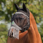 Agradi Horse Fliegenmaske Fine Mesh mit Ohren und Fransen Schwarz