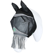 Agradi Horse Fliegenmaske Fine Mesh mit Ohren und Fransen Schwarz