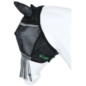 Agradi Horse Fliegenmaske Fine Mesh mit Ohren und Fransen Schwarz