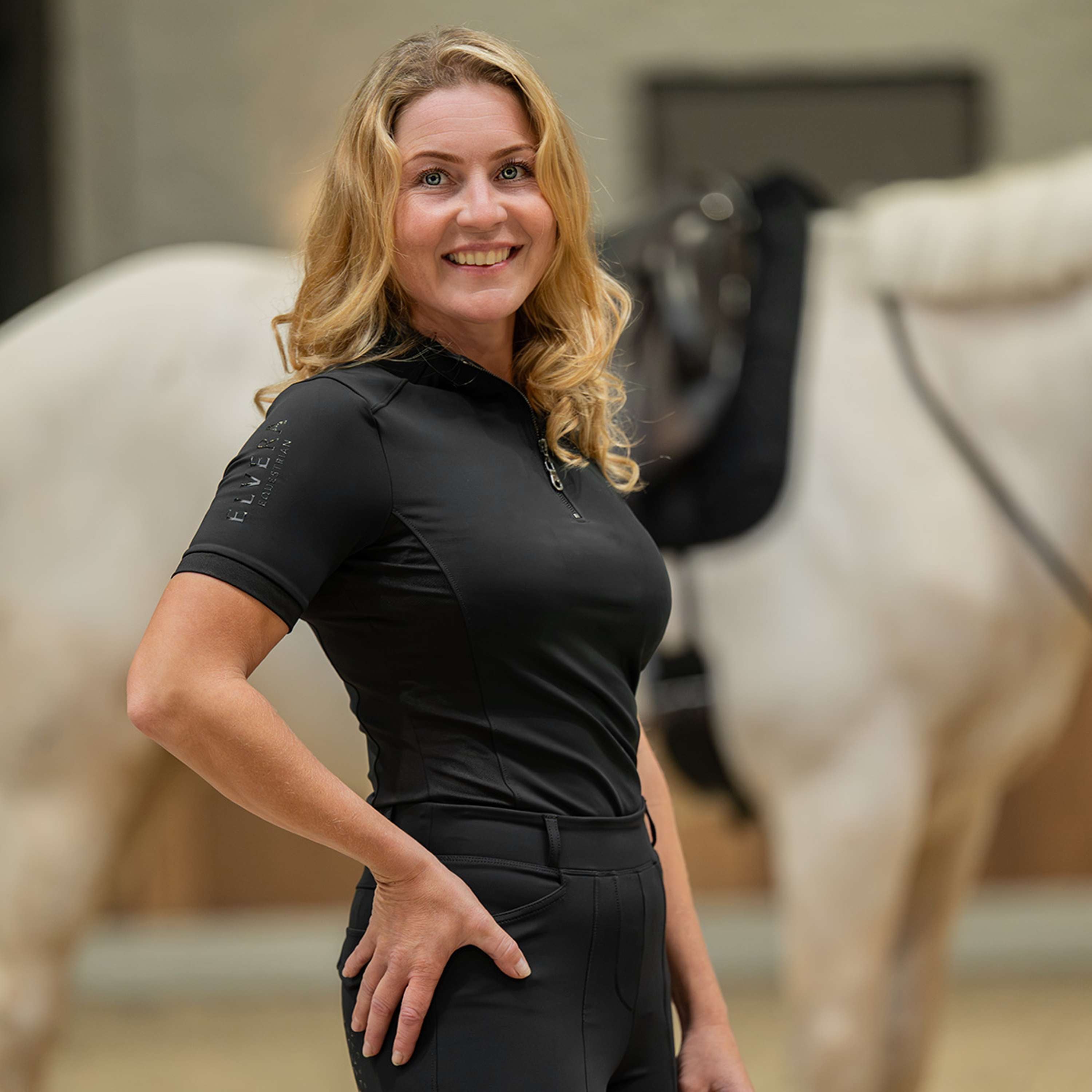 Elvera Equestrian Trainingsshirt EEVexa Kurze Ärmel Schwarz