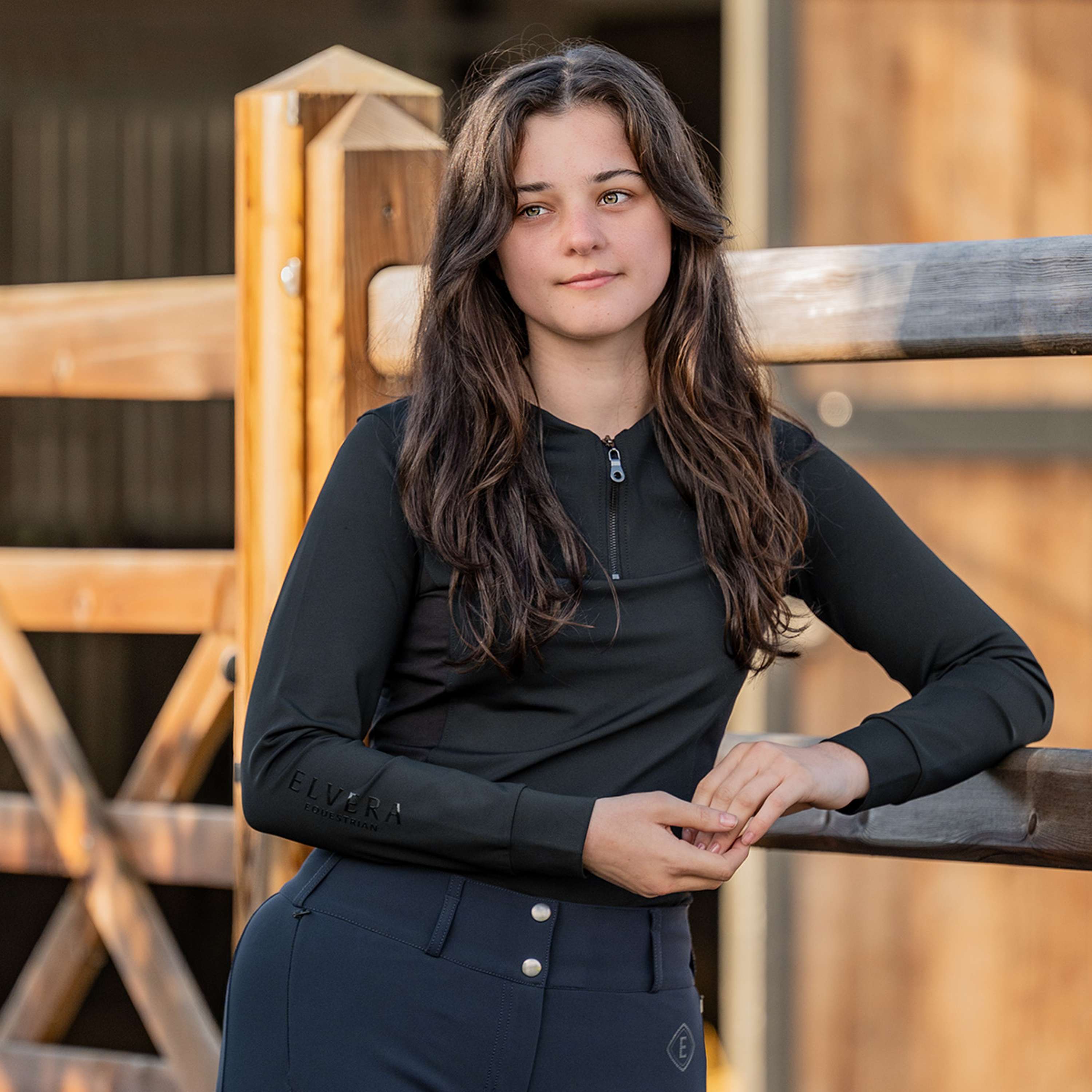 Elvera Equestrian Trainingsshirt EEMexa Lange Ärmel Schwarz