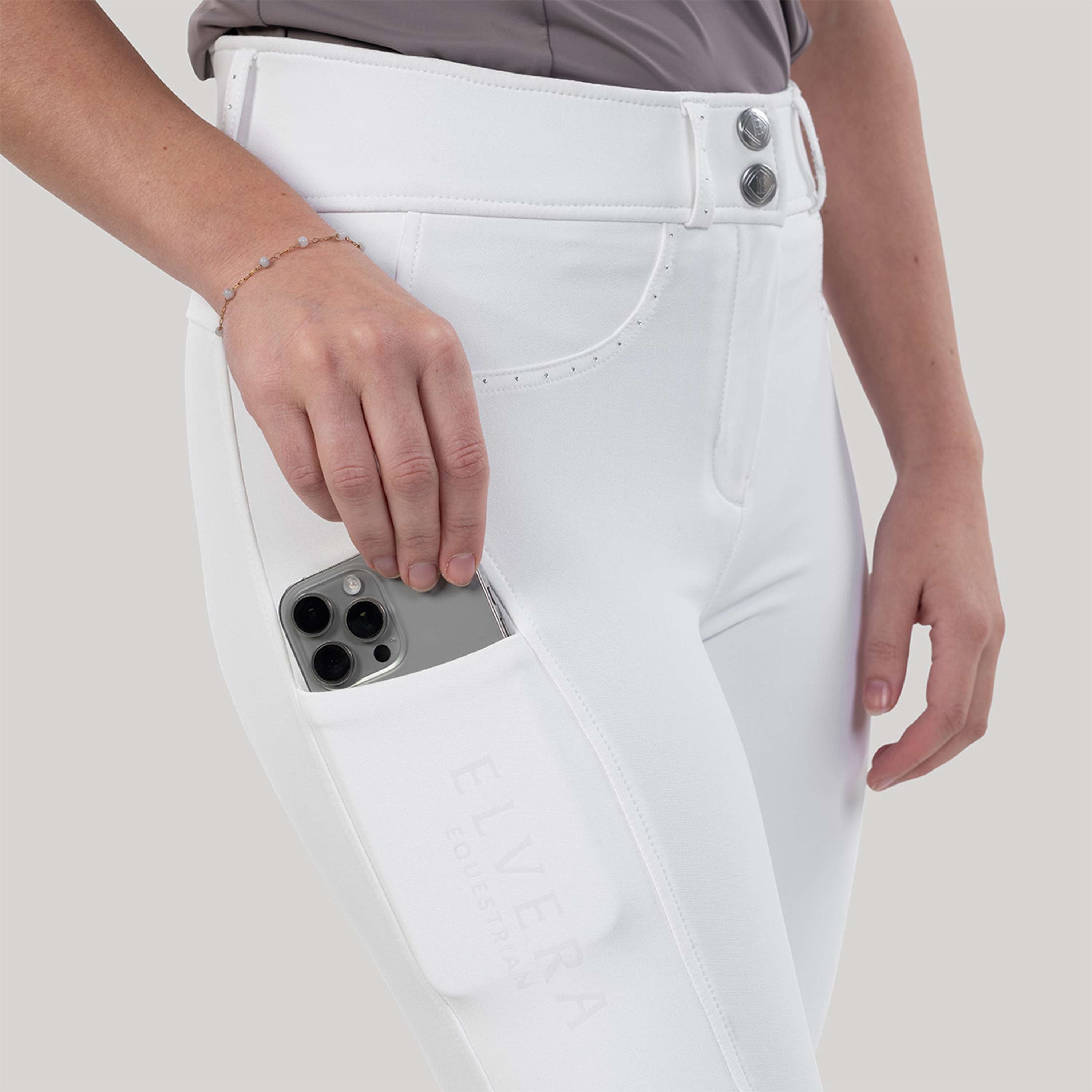 Elvera Equestrian Reithose Performance Bling Weiß