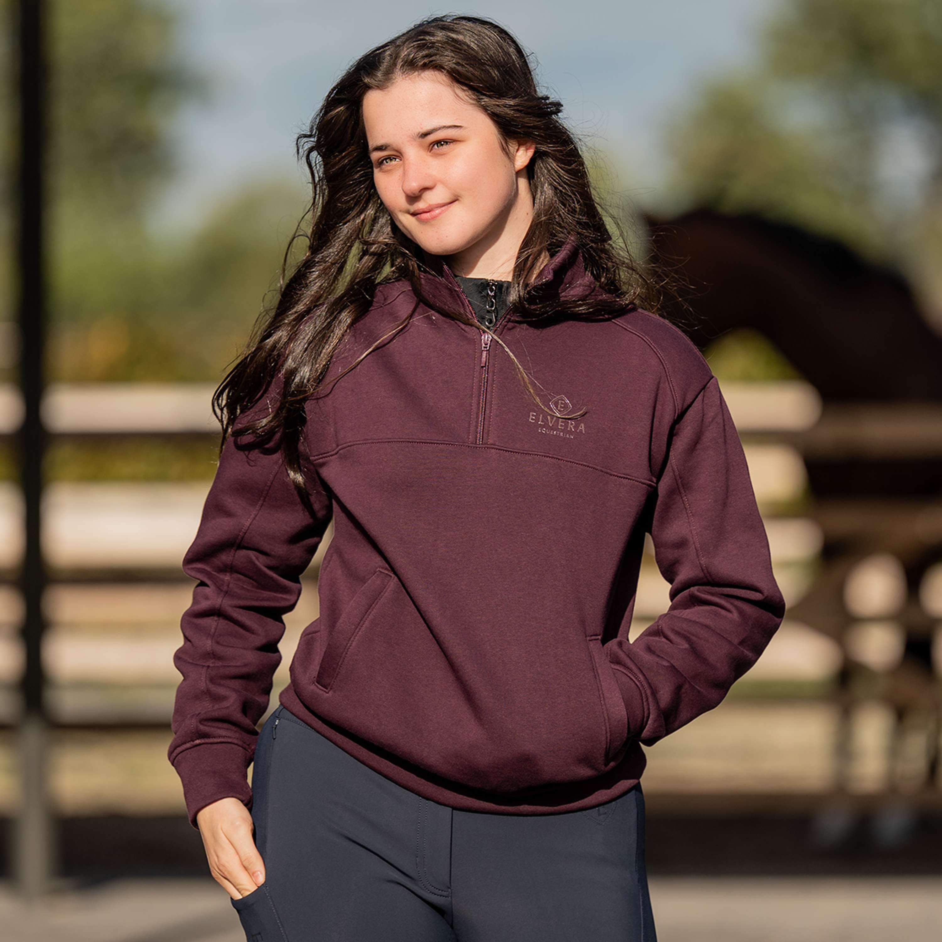 Elvera Equestrian Pullover EEHazardstory Pflaumenfarben