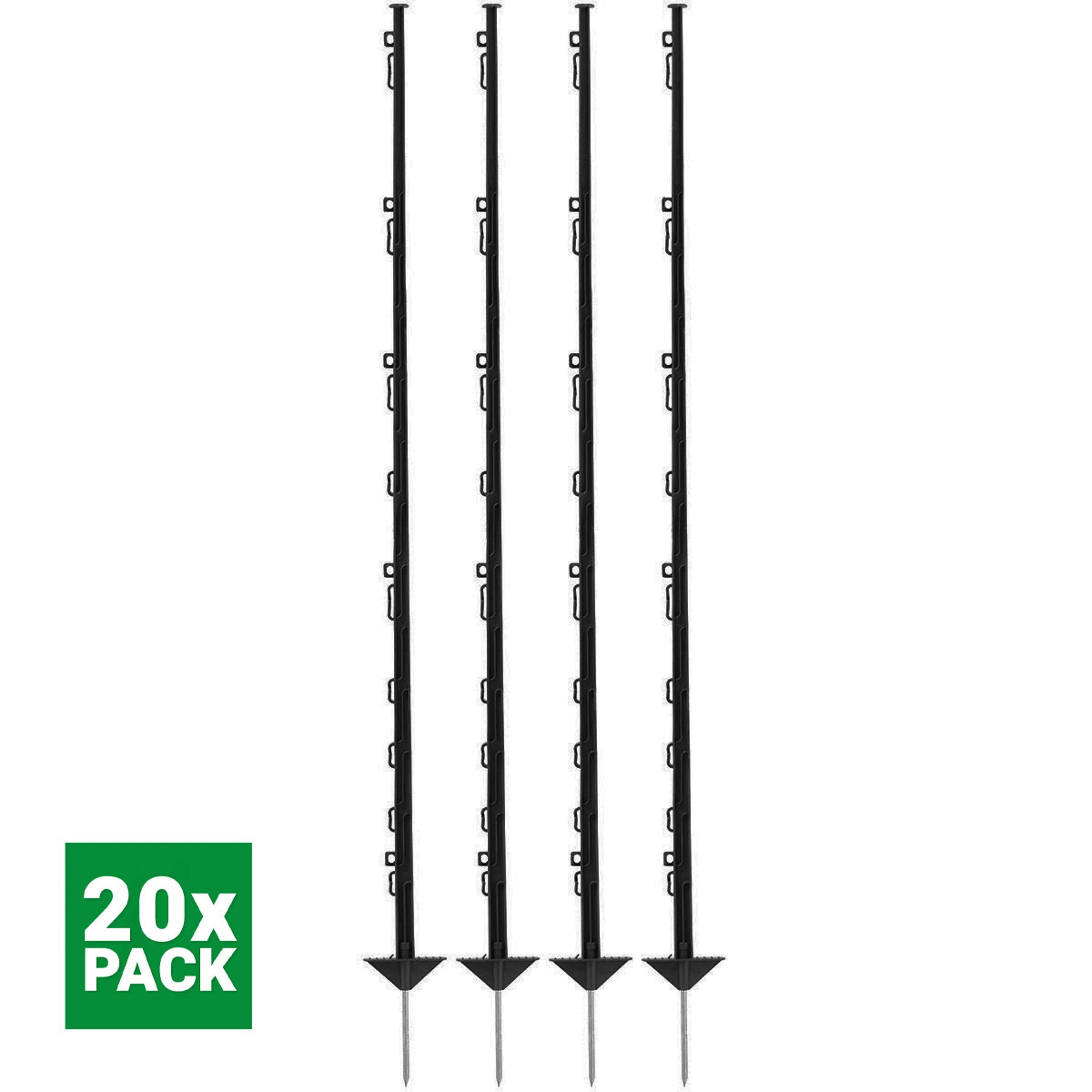 Agradi Power Weidepfahl Classic Doppel 150cm 20 Stück Schwarz