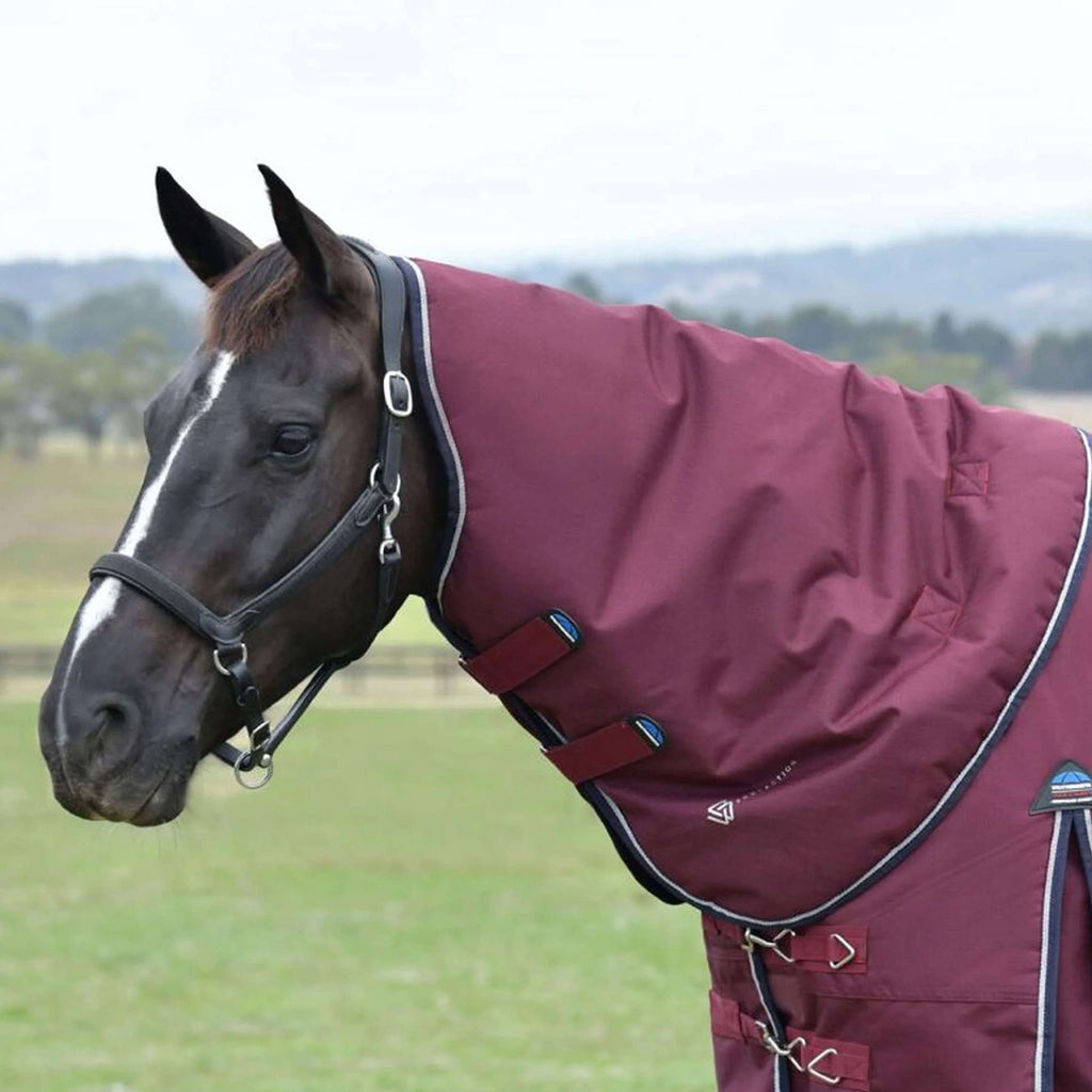 WeatherBeeta ComFiTec Essential Turnout Detach-A-Neck 50g Burgund/Navy