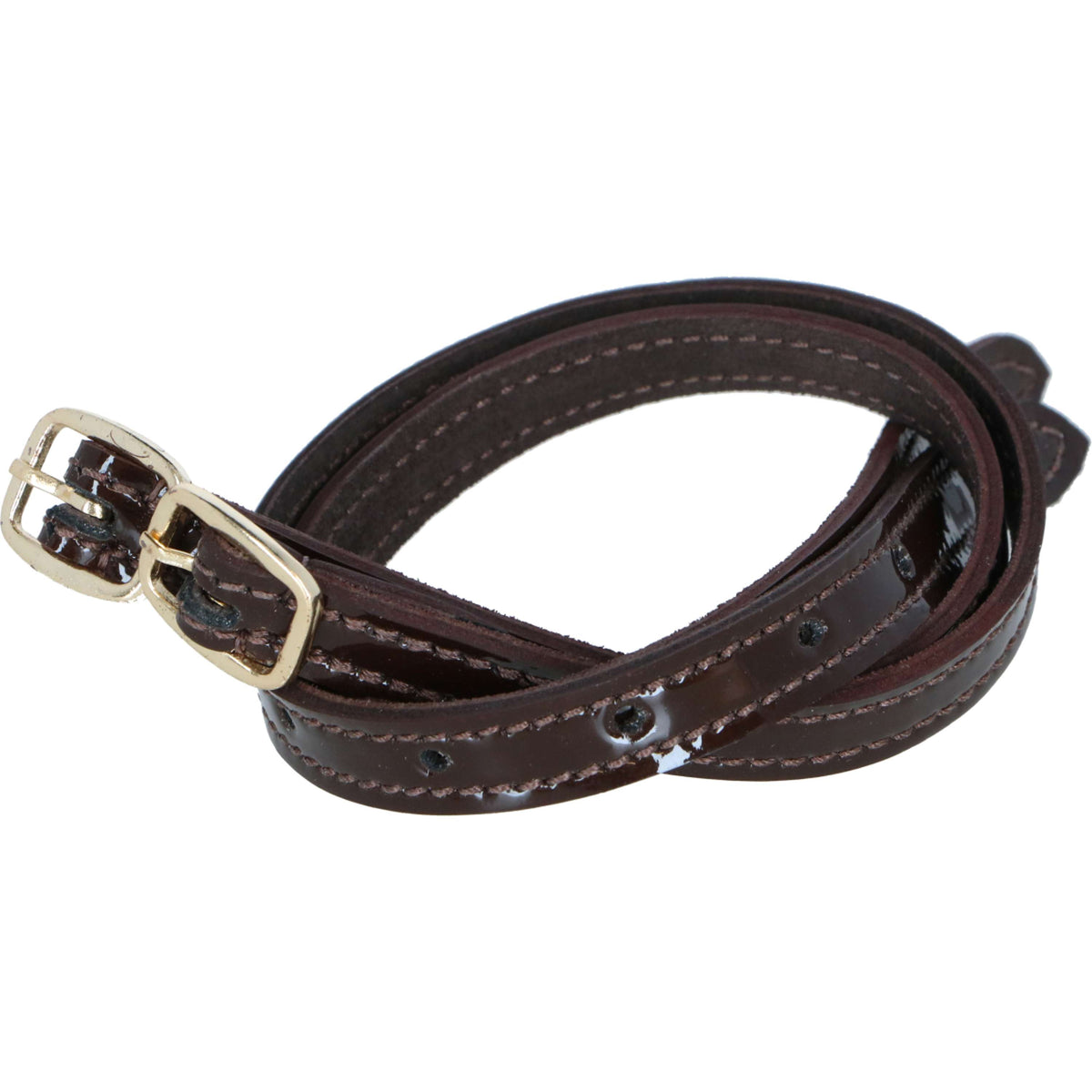 HORKA Sporenriemen Lack Paar braun/gold