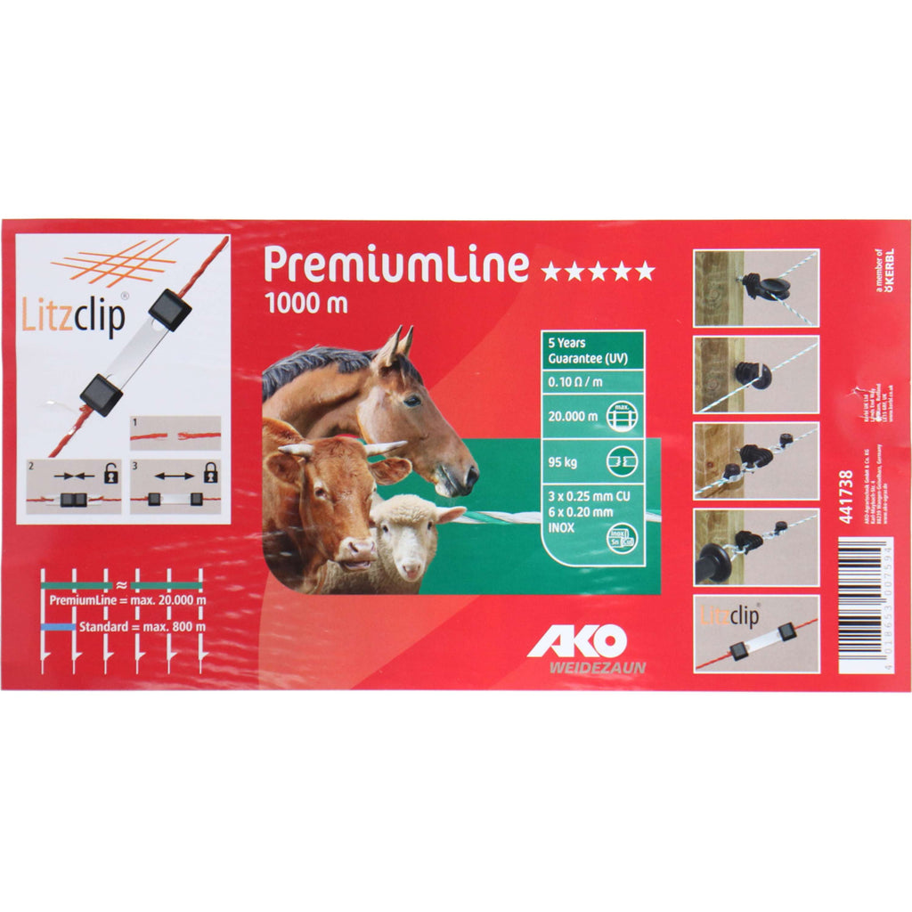 Ako Weidezaunlitze PremiumLine Weiß/Grün