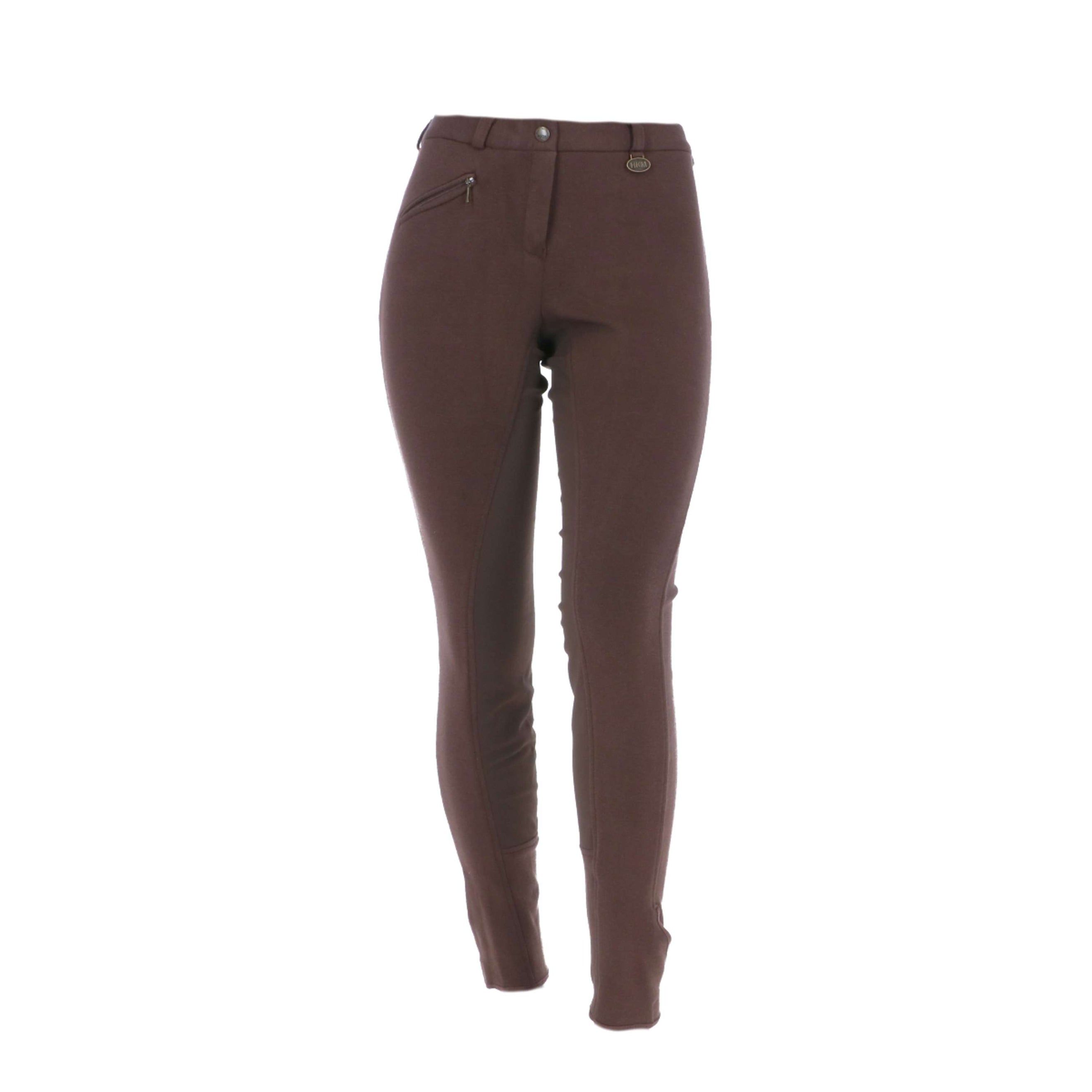 HKM Reithose Basic Belmtex Grip 3/4 Besatz Damen Dunkelbraun