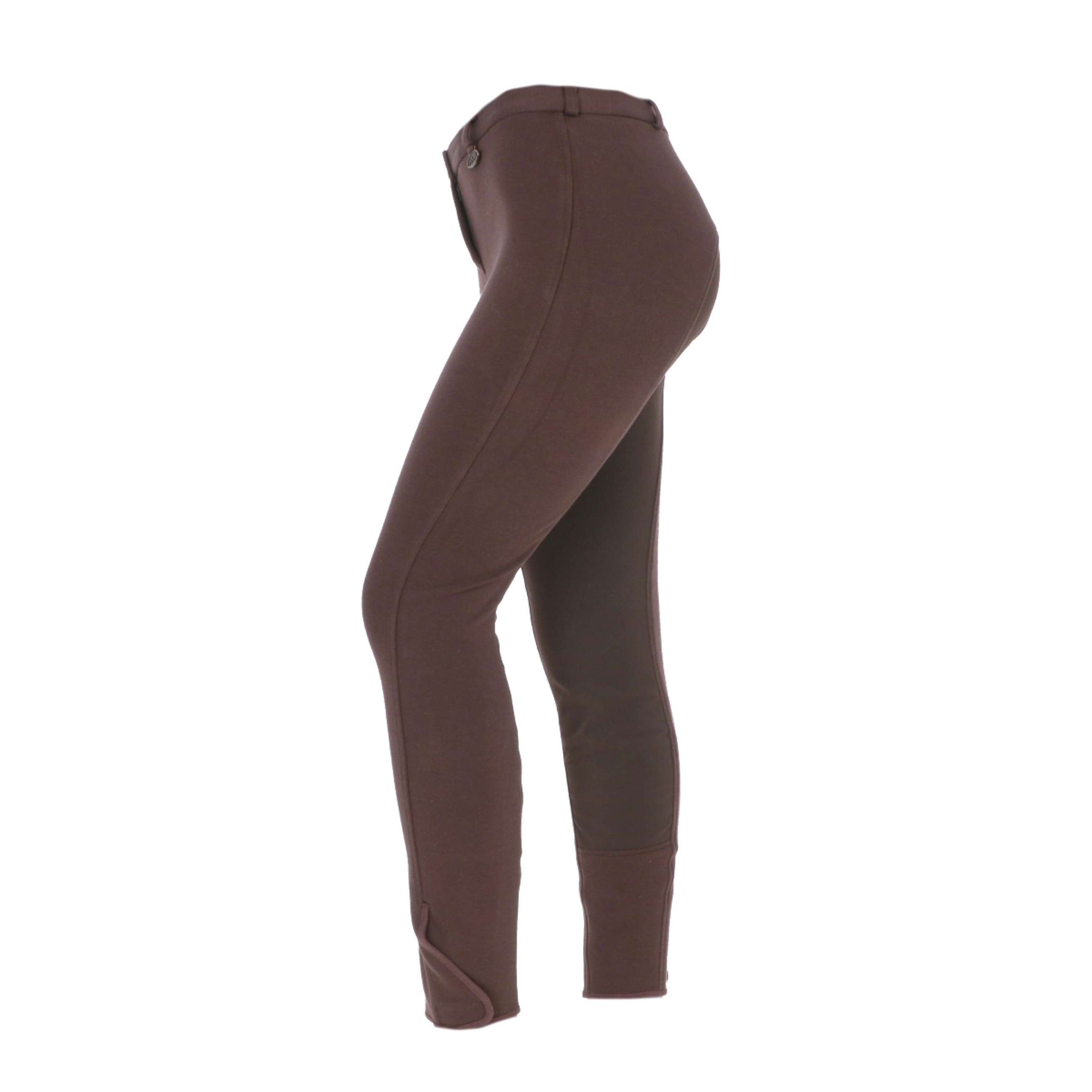 HKM Reithose Basic Belmtex Grip 3/4 Besatz Damen Dunkelbraun