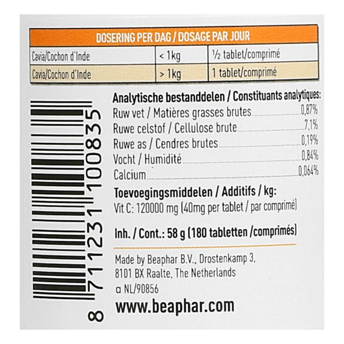 Beaphar Vitamin C Tabletten Meerschweinchen