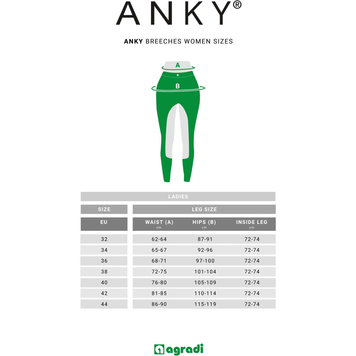 ANKY Reithose Damen Silikonbesatz Weiß