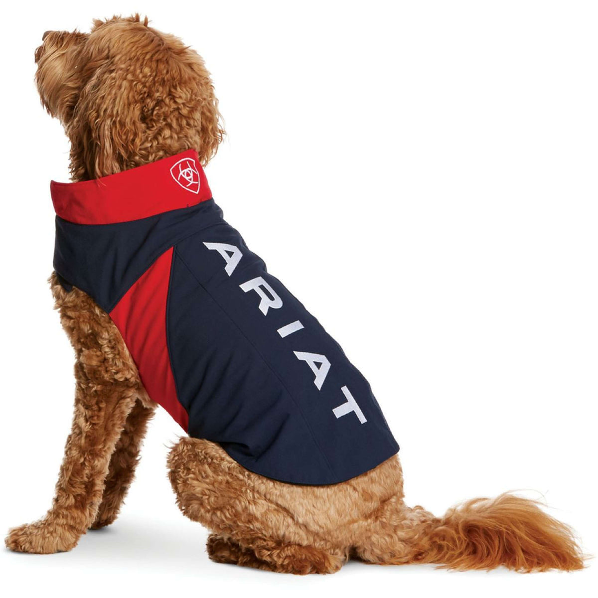 Ariat Hundejacke Team Softshell Blau Rot