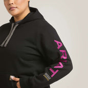 Ariat Hoodie Rebar Graphic Damen Schwarz/Lila