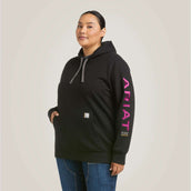 Ariat Hoodie Rebar Graphic Damen Schwarz/Lila