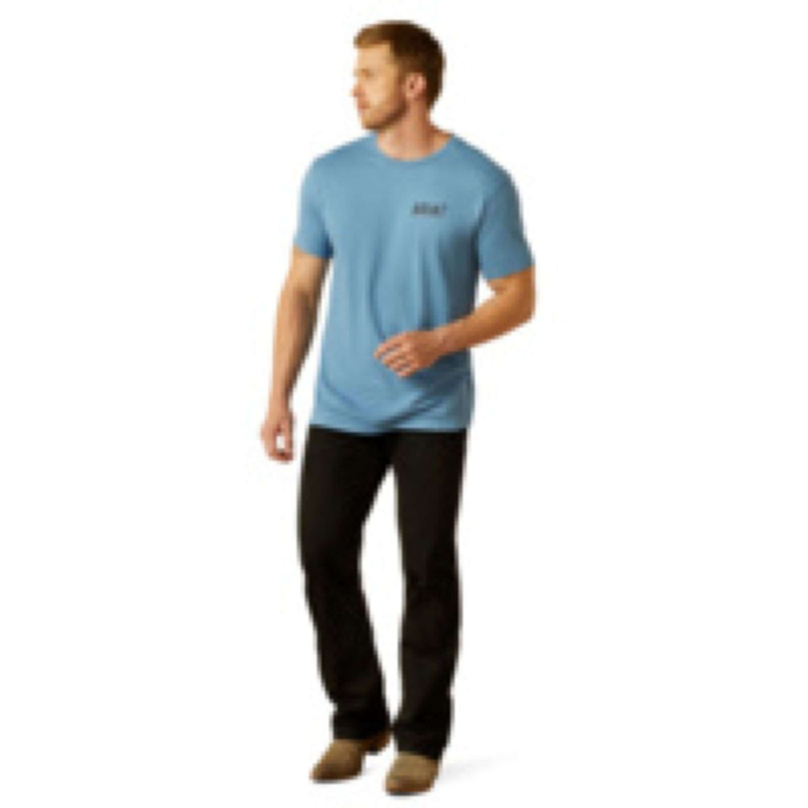 Ariat T-Shirt Blazing Saddle Herren Blau Ariat T-Shirt Blazing Saddle Herren Blau