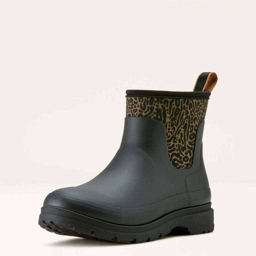 Ariat Regenstiefel Kelmarsh Shortie Damen Black/Ocelot Print