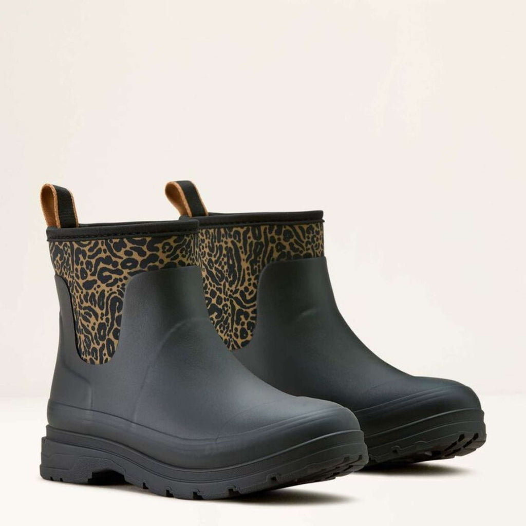 Ariat Regenstiefel Kelmarsh Shortie Damen Black/Ocelot Print