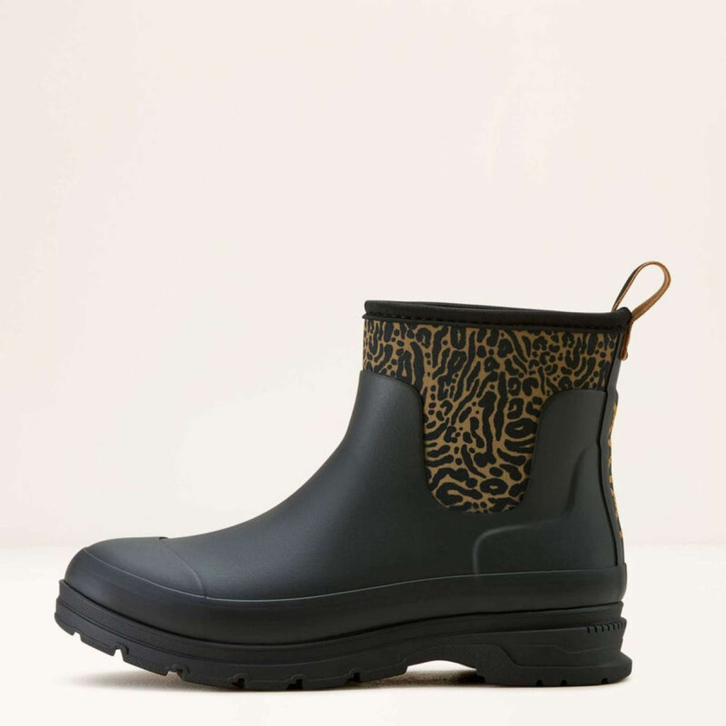Ariat Regenstiefel Kelmarsh Shortie Damen Black/Ocelot Print