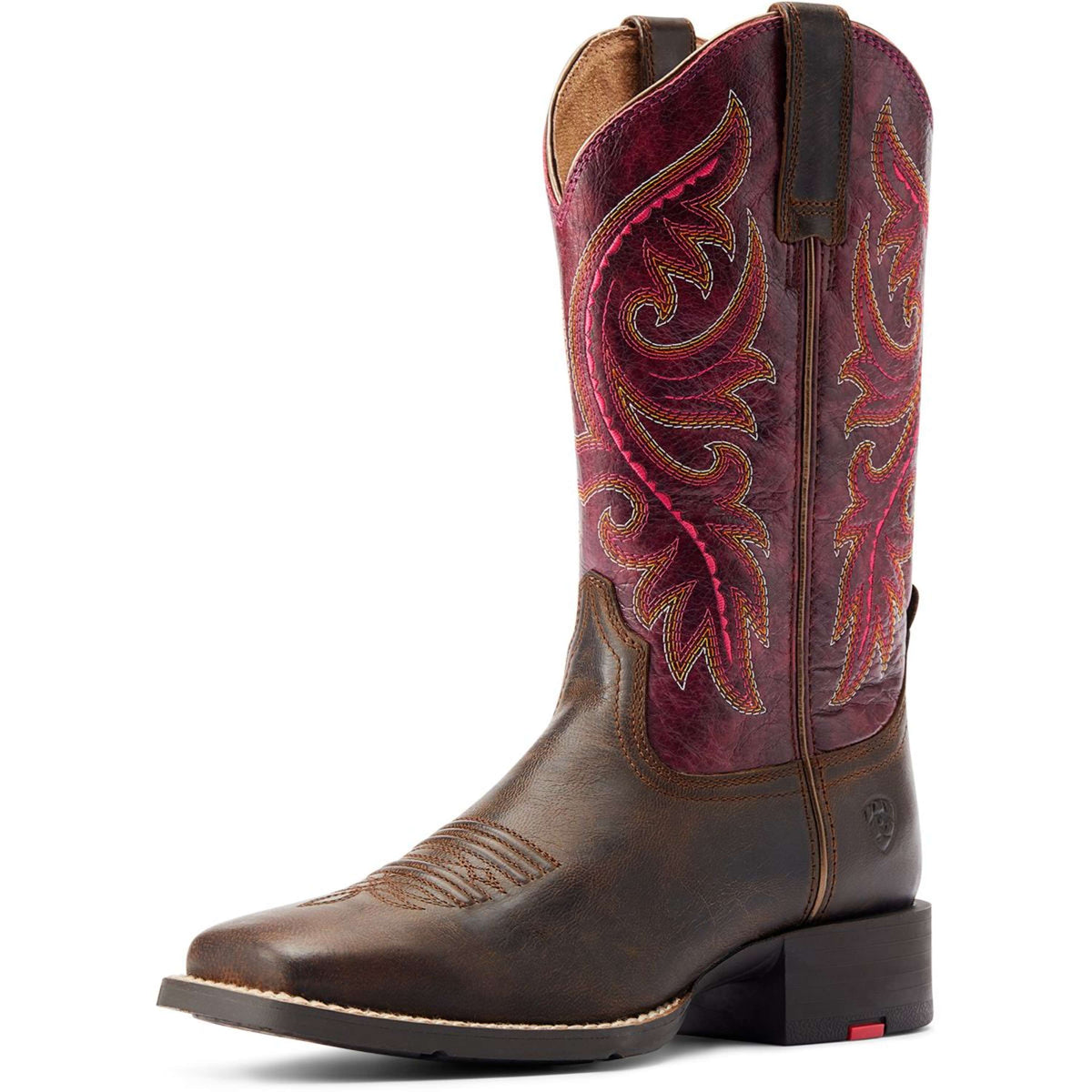 Ariat Westernstiefel Round Up Back Zip Damen Worn Mocha/Rasberry