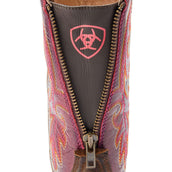 Ariat Westernstiefel Round Up Back Zip Damen Worn Mocha/Rasberry