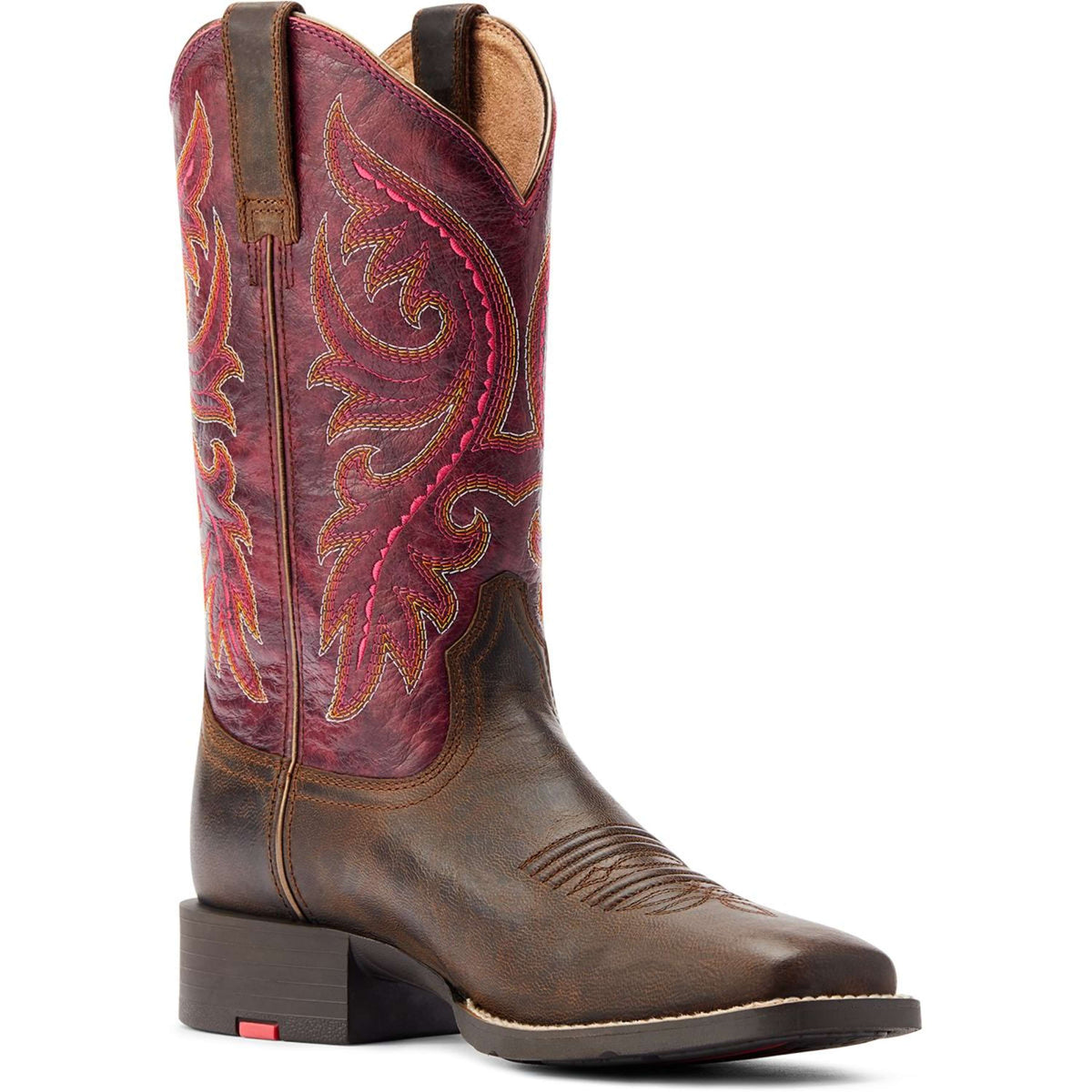 Ariat Westernstiefel Round Up Back Zip Damen Worn Mocha/Rasberry