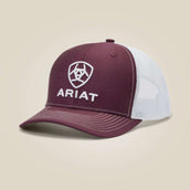 Ariat Cap M&F MNS Stacked Logo Weinrot/weiß