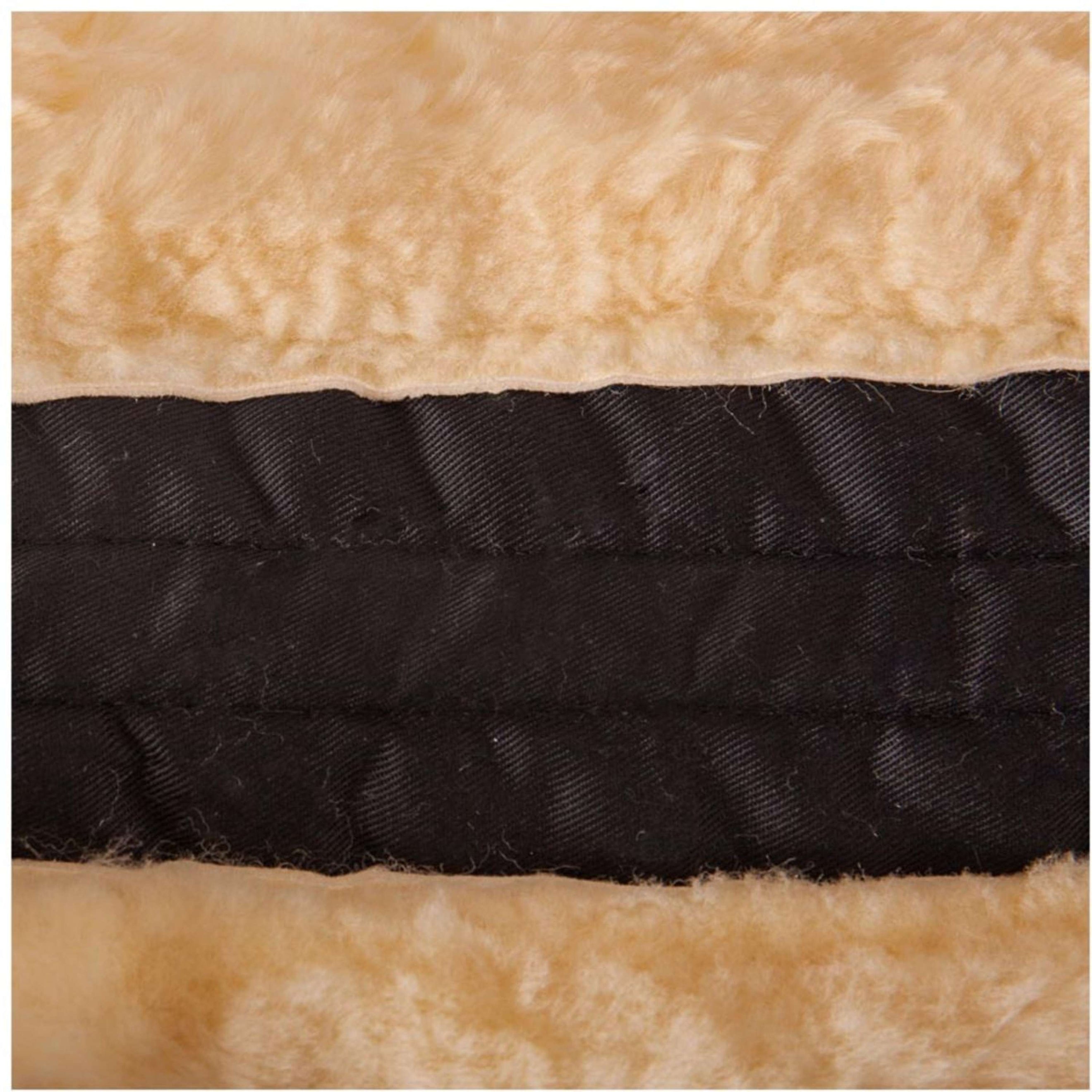 BR Sattelunterleger Wirbelsäulenaussparung Sheepskin Schwarz/Naturell BR Sattelunterleger Wirbelsäulenaussparung Sheepskin Schwarz/Naturell