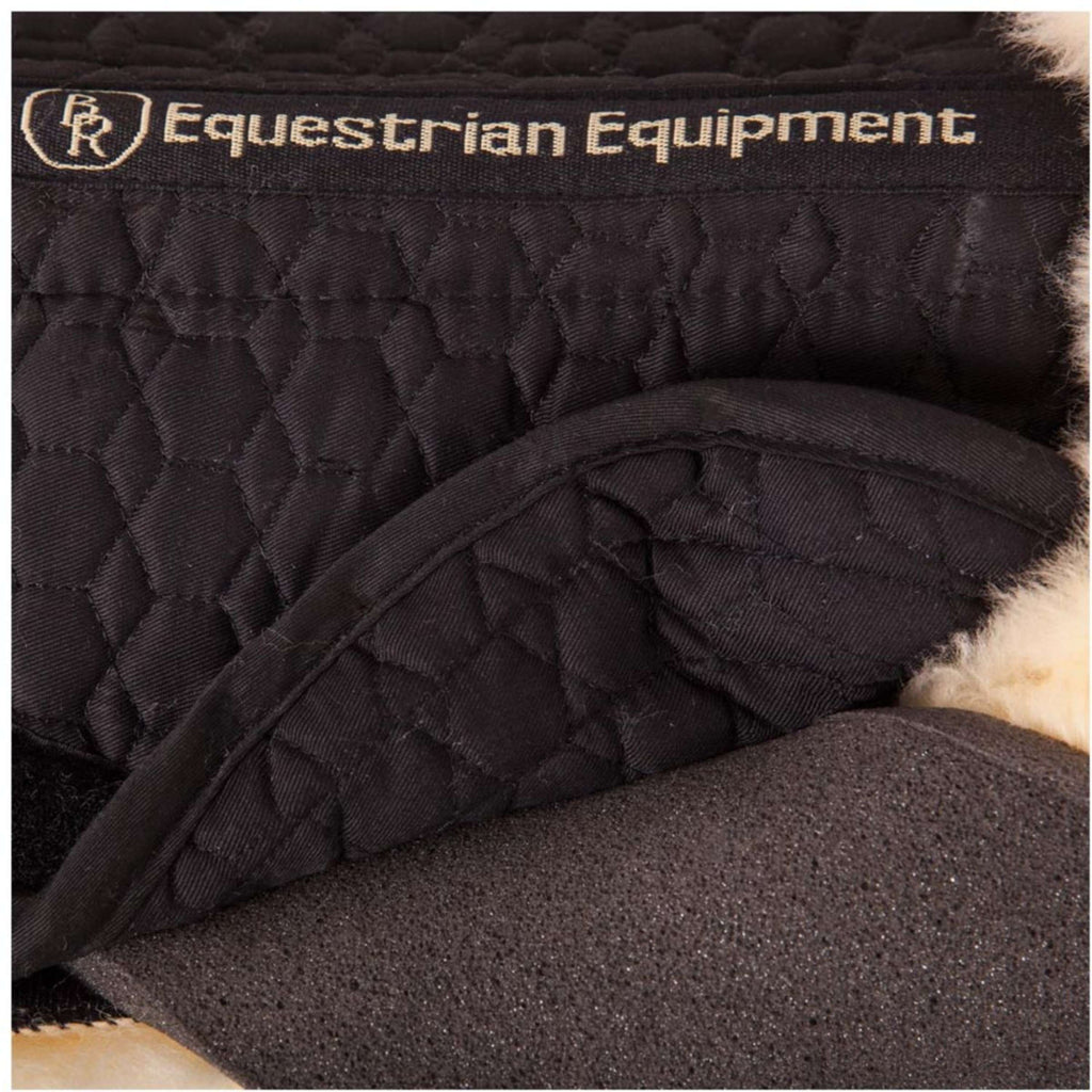 BR Sattelunterlage mit herrausnehmbarem Kissen Sheepskin Schwarz/Naturell