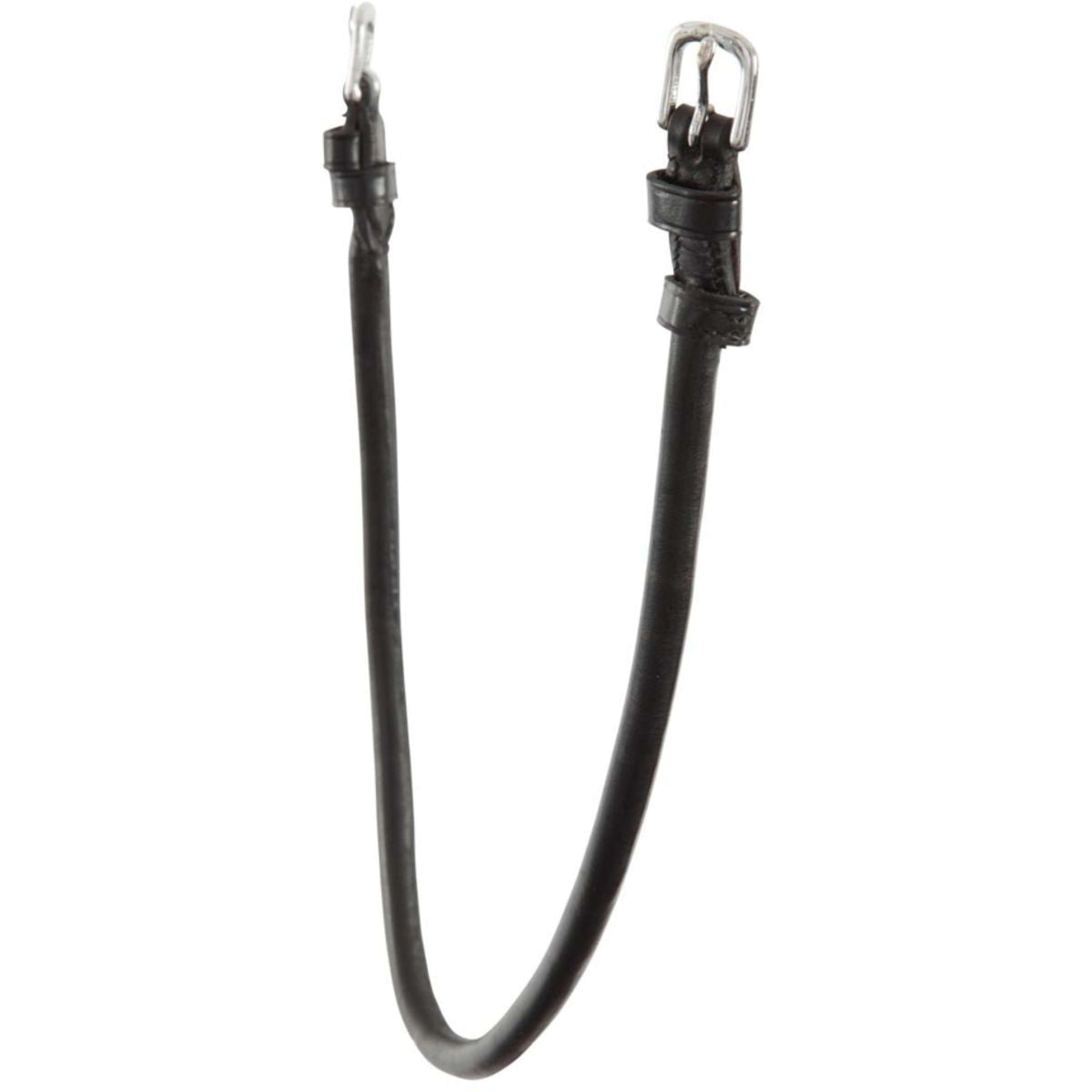 BR Kehlriemen Rund Genäht mit Runden Schnallen Schwarz/Silber