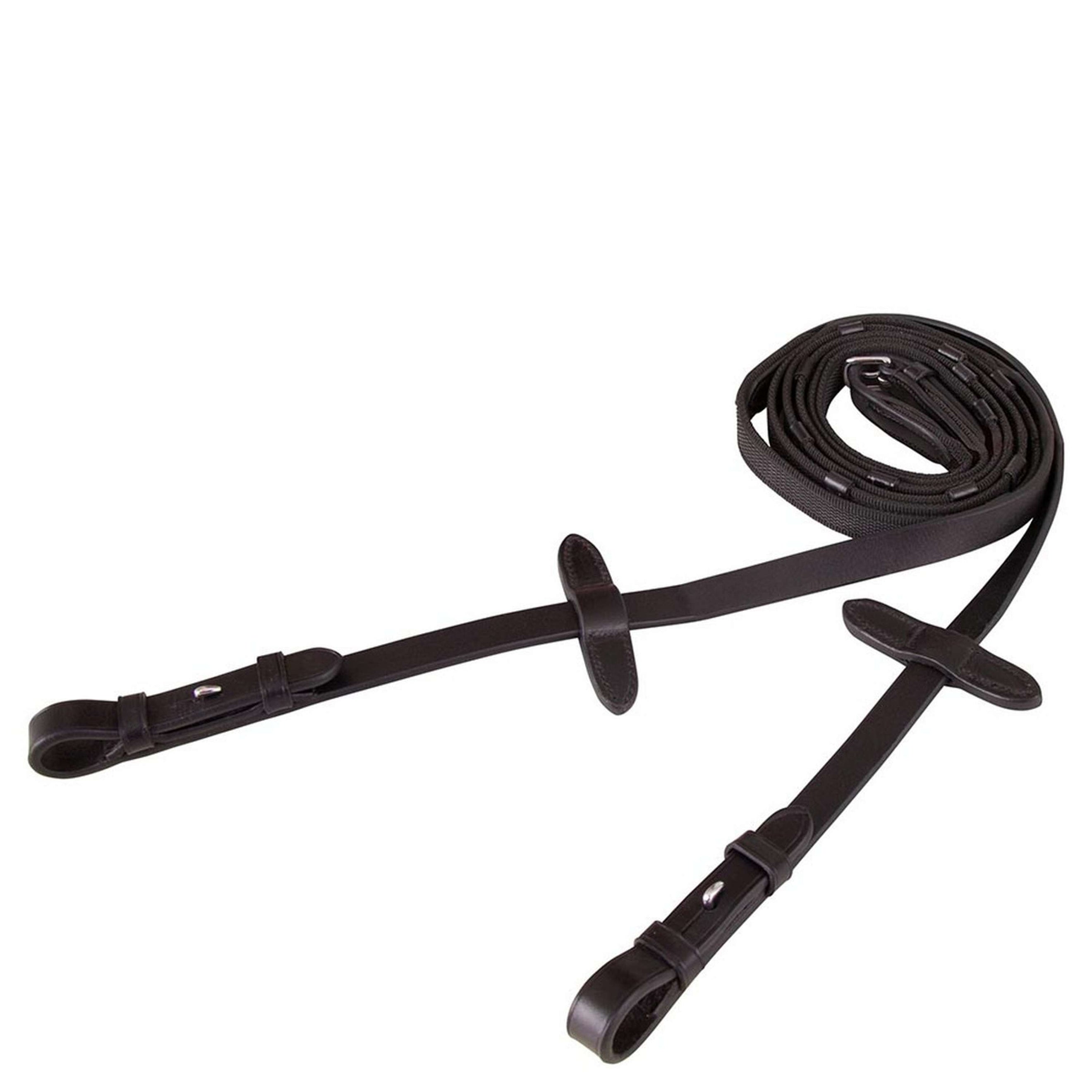 BR Zügel Leinen 19mm Anti-Slip E Verschluss Schwarz/Silber BR Zügel Leinen 19mm Anti-Slip E Verschluss Schwarz/Silber