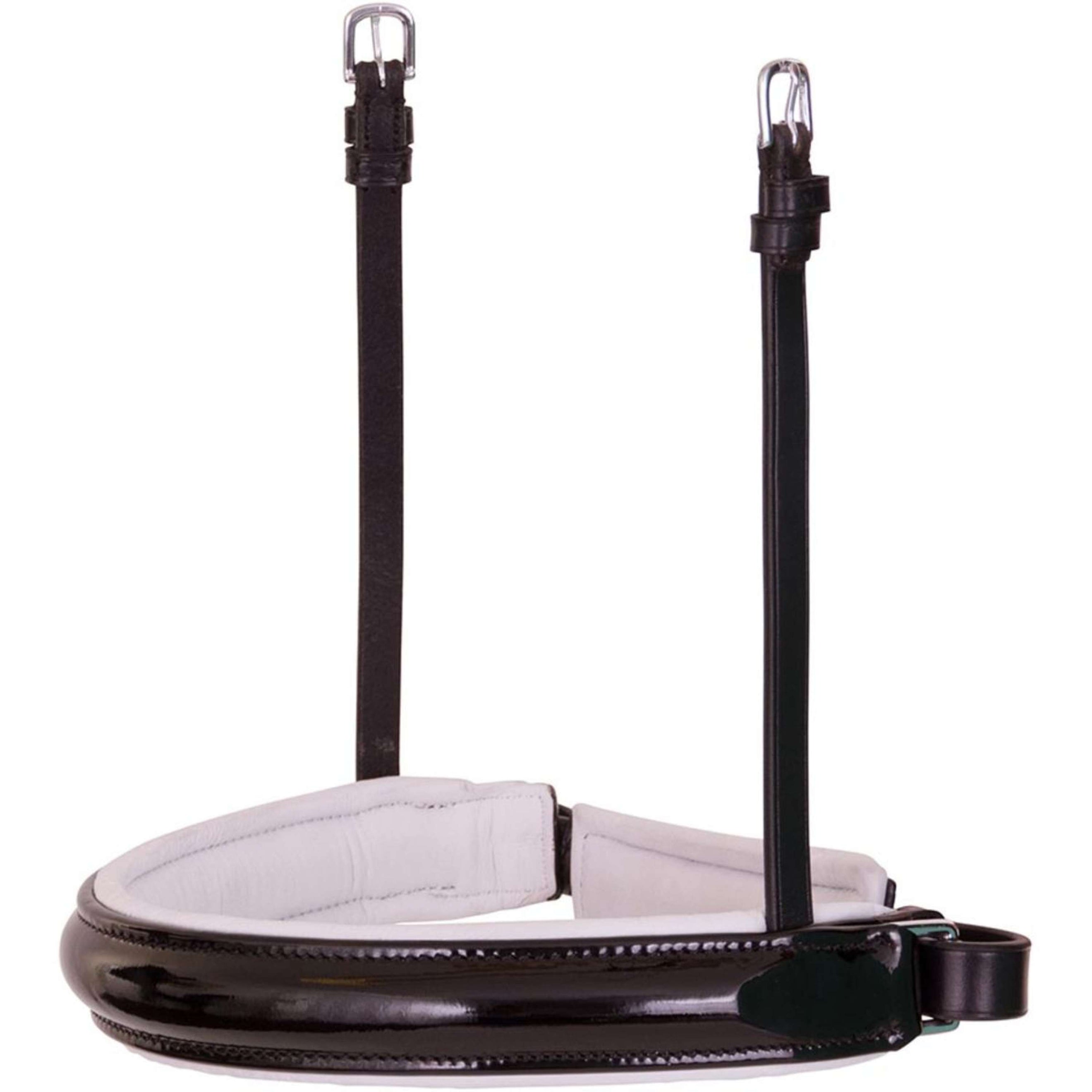 BR Schwedisches Reithalfter Lacquer Schwarz/Weiß