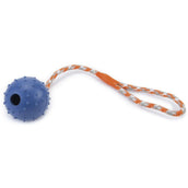 Beeztees Ball mit Klingel und Seil Blau