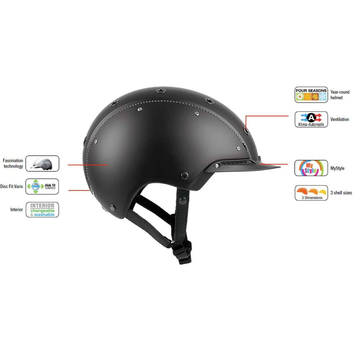 Casco Reithelm Champ-3 Schwarz