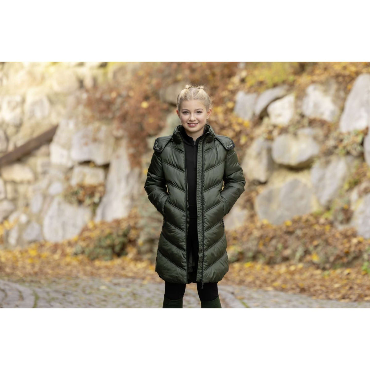 Covalliero Jacke AW24 Padded Kinder Opal Green