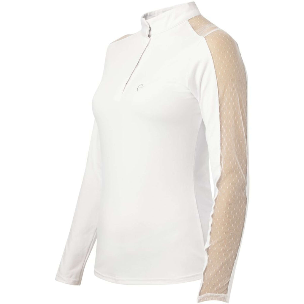 EQUITHÈME Turniershirt Pekin Lange Ärmel Weiß