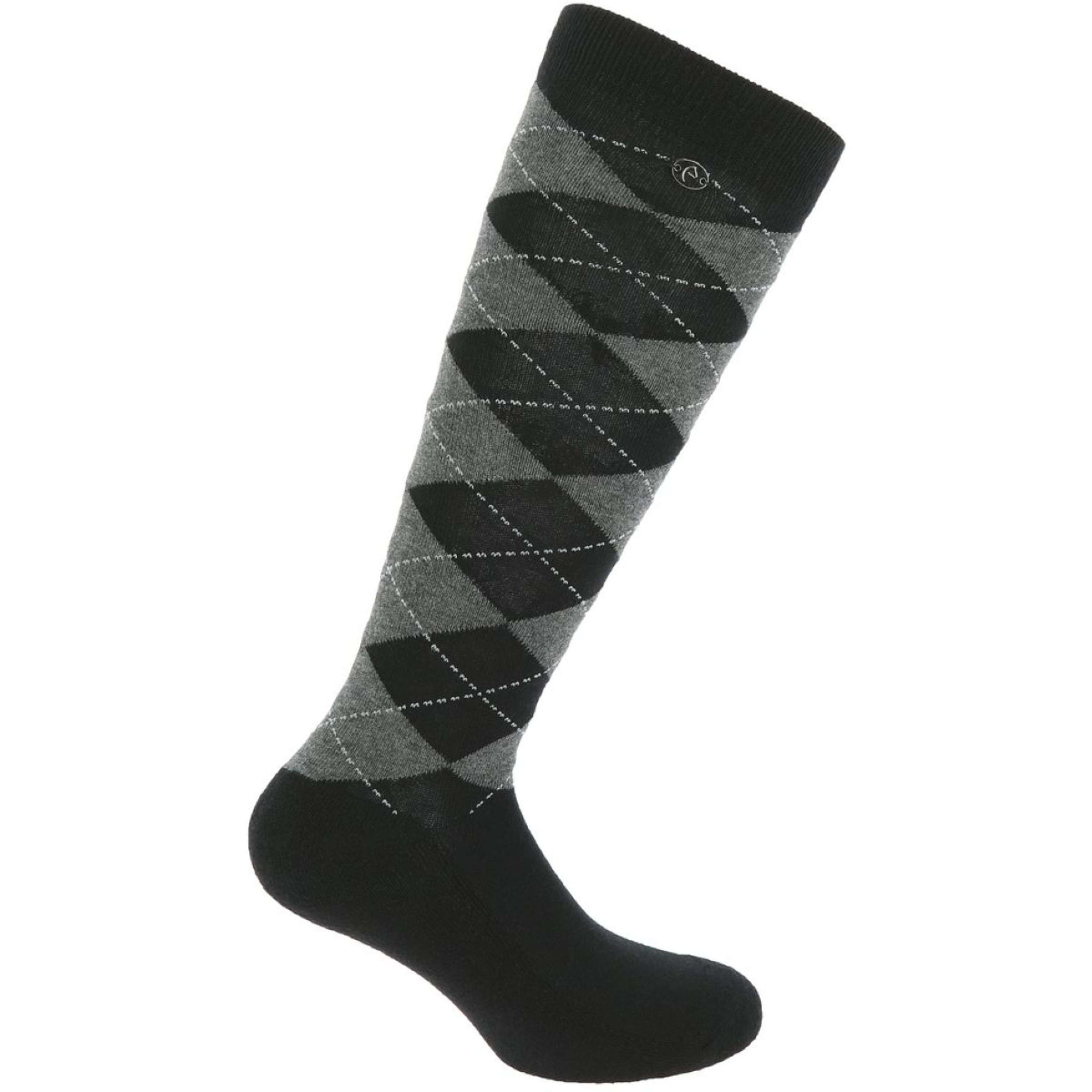 EQUITHÈME Reitsocken Argyle Schwarz/Grau EQUITHÈME Reitsocken Argyle Schwarz/Grau
