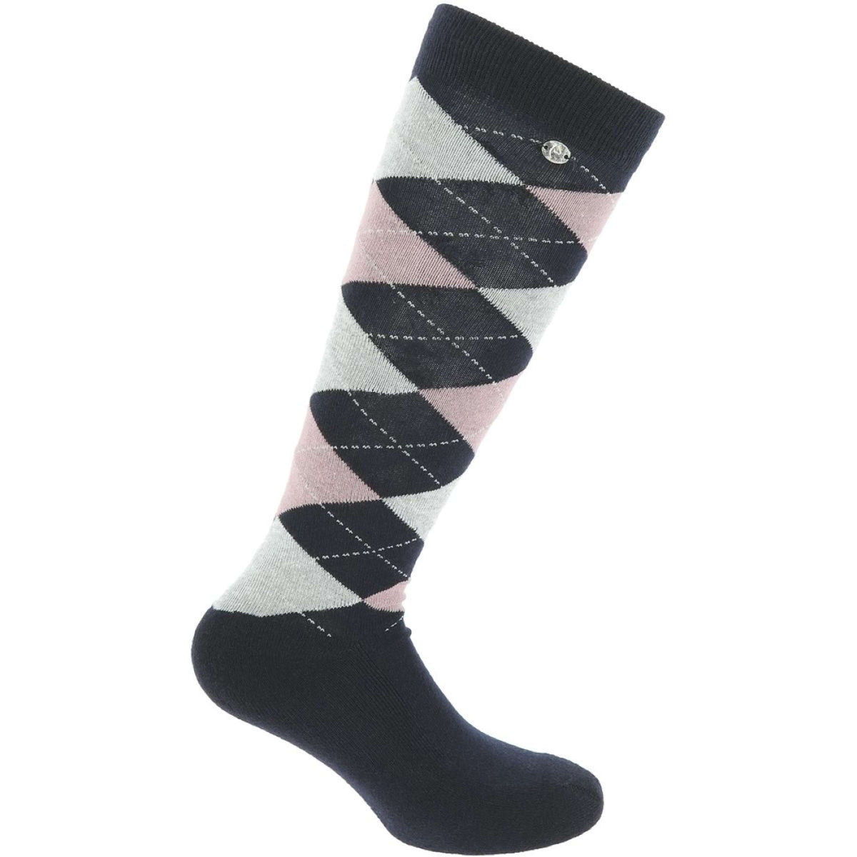 EQUITHÈME Reitsocken Argyle Marineblau/Altrosa