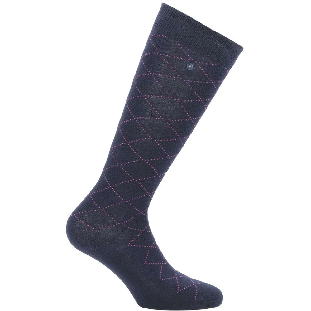 EQUITHÈME Socken Résille Navy/Pink