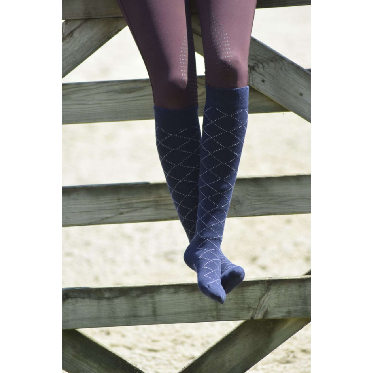 EQUITHÈME Socken Résille Navy/Silber