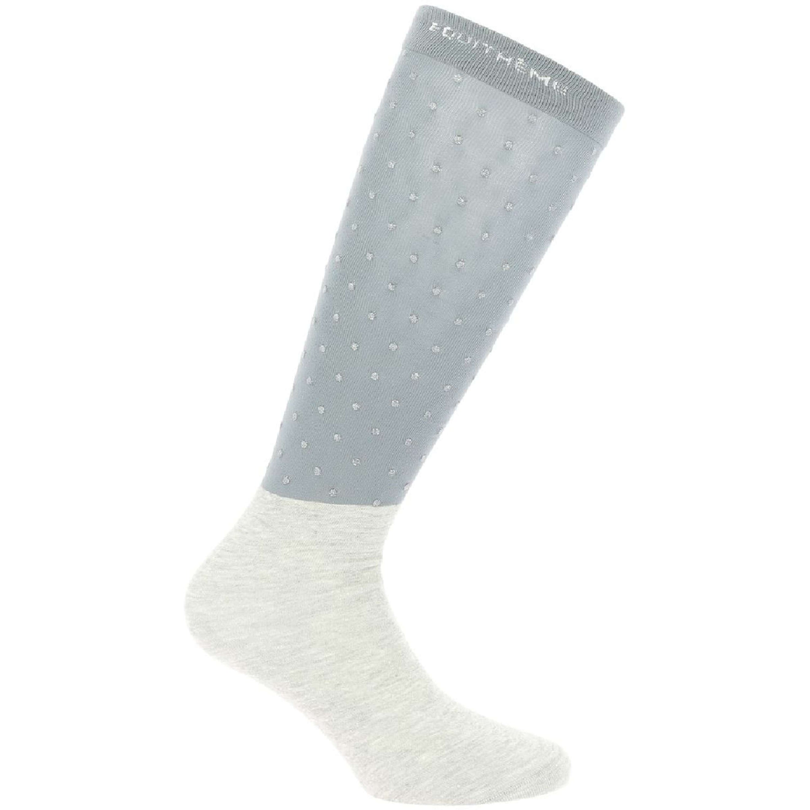 EQUITHÈME Socken Dotgrip hellgrau