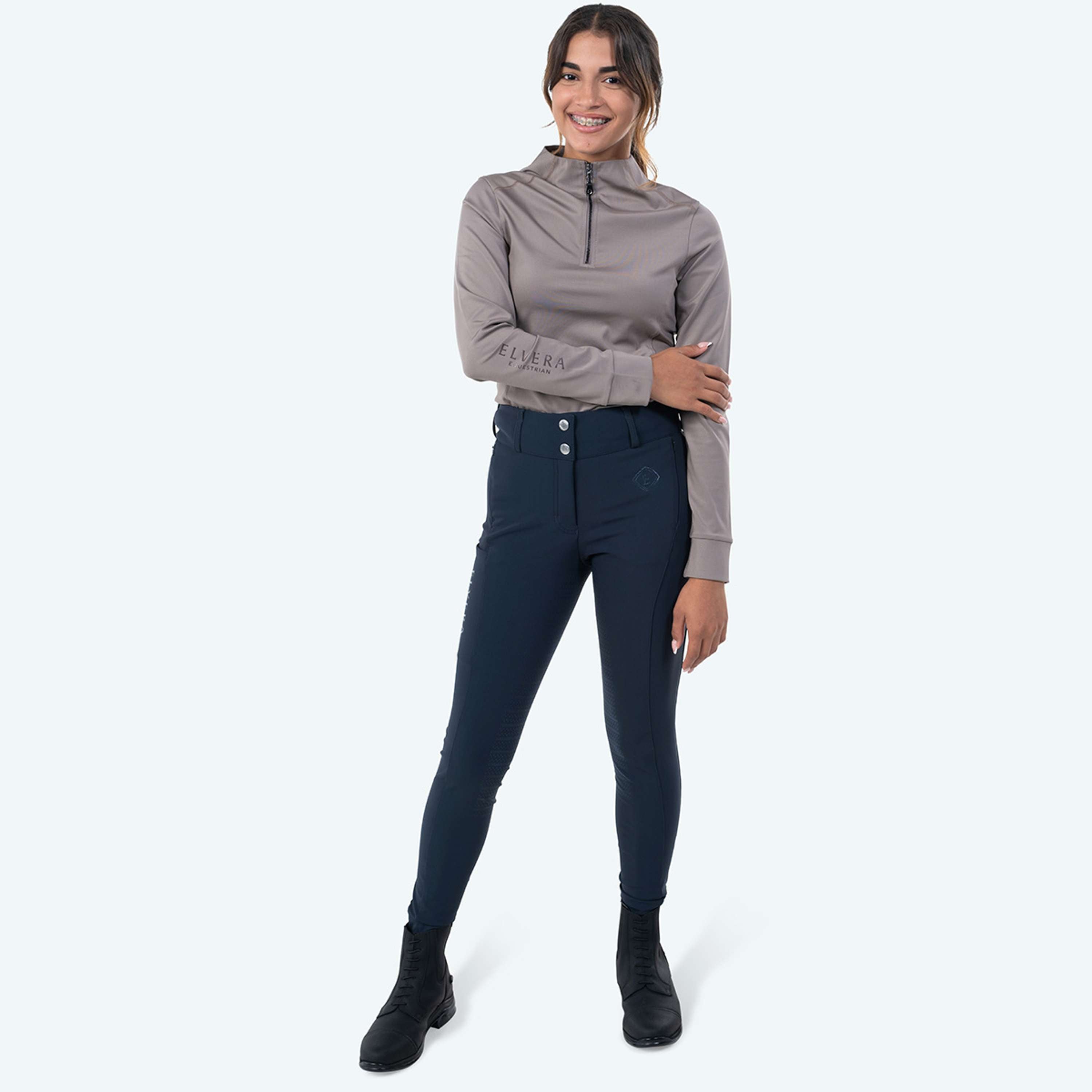 Elvera Equestrian Trainingsshirt EEMexa Lange Ärmel Walnuss