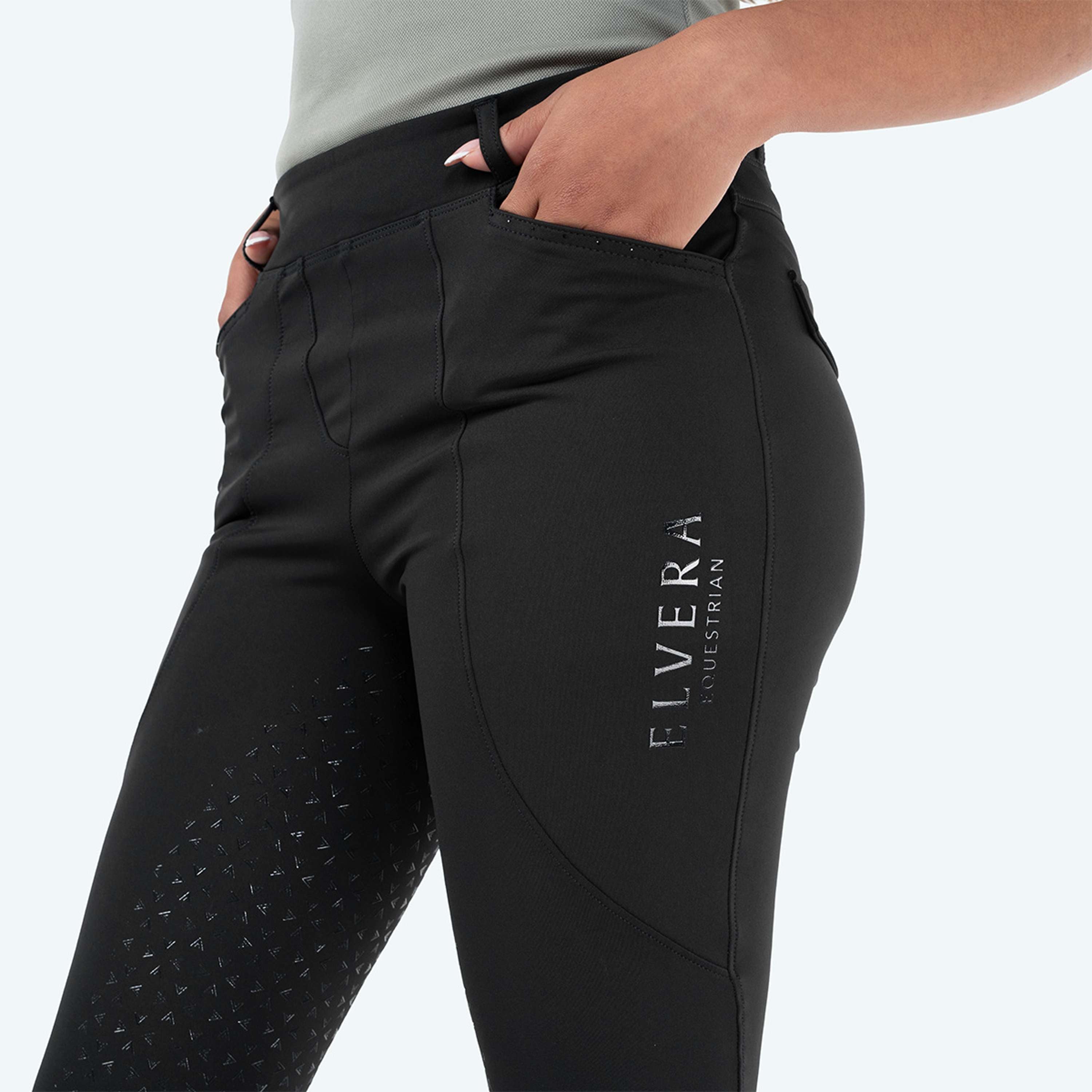 Elvera Equestrian Reitleggings Motion Bling Solid Black