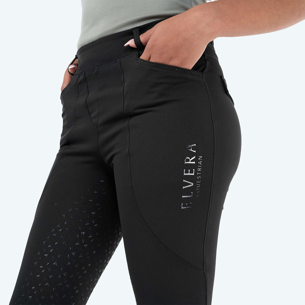 Elvera Equestrian Reitleggings Motion Bling Solid Black