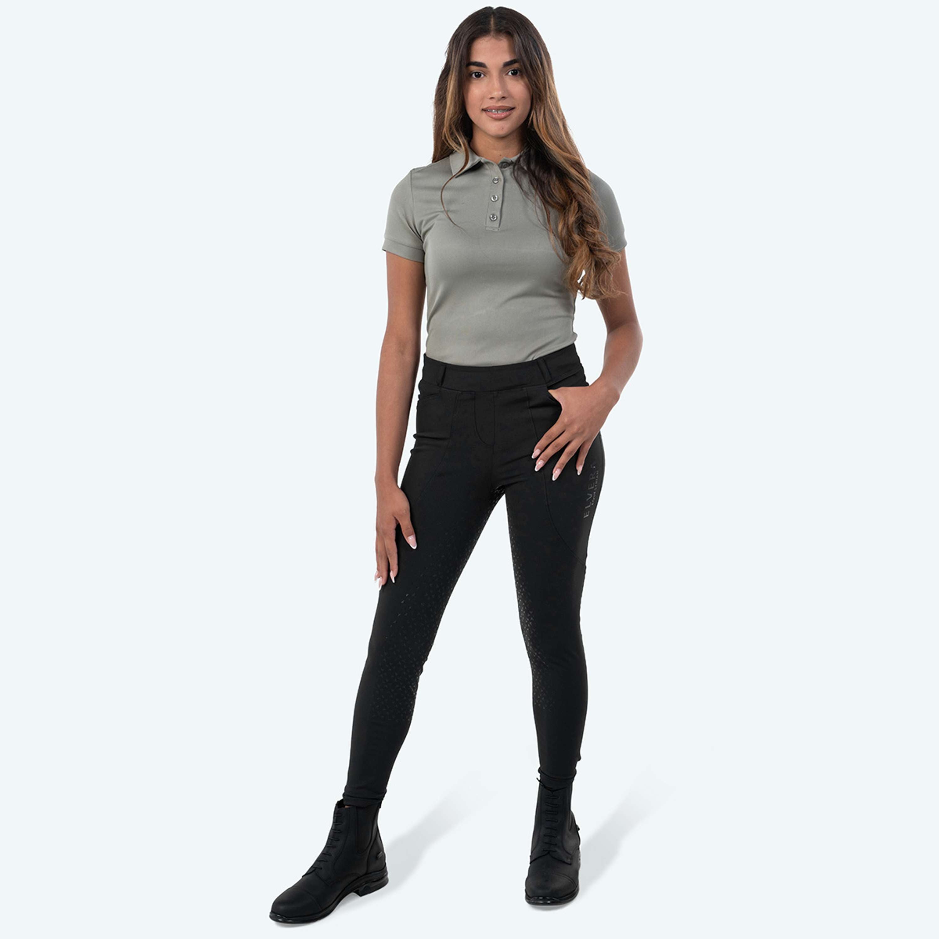 Elvera Equestrian Reitleggings Motion Bling Solid Black