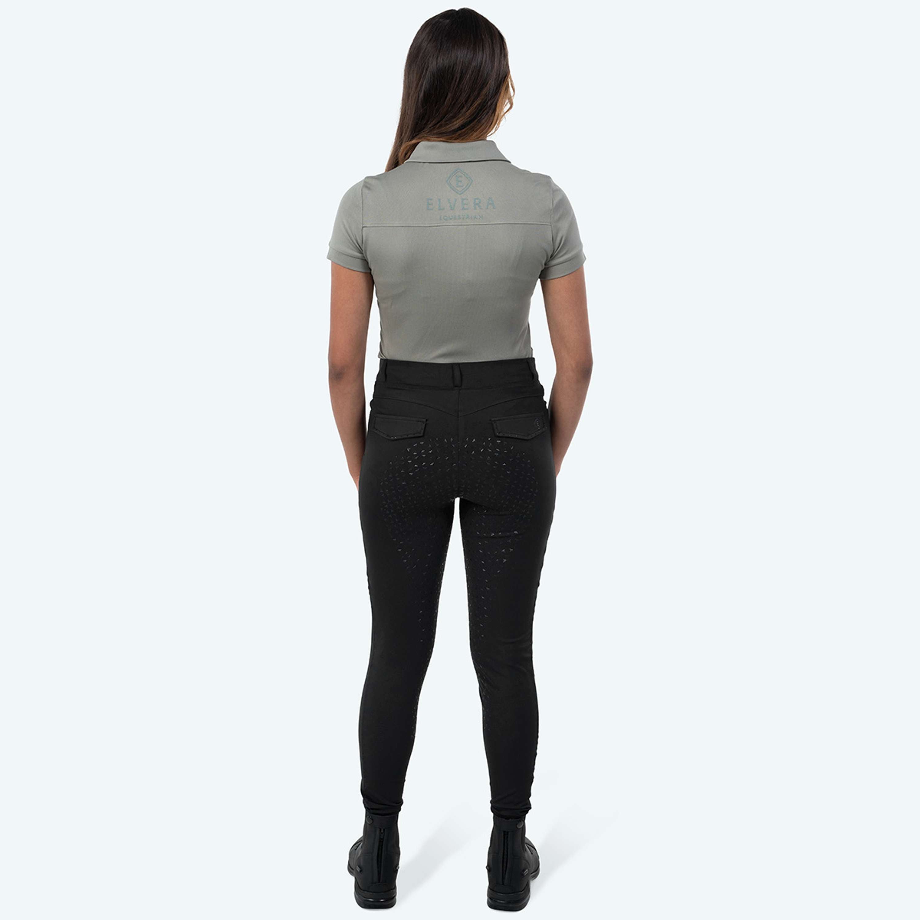 Elvera Equestrian Reitleggings Motion Bling Solid Black